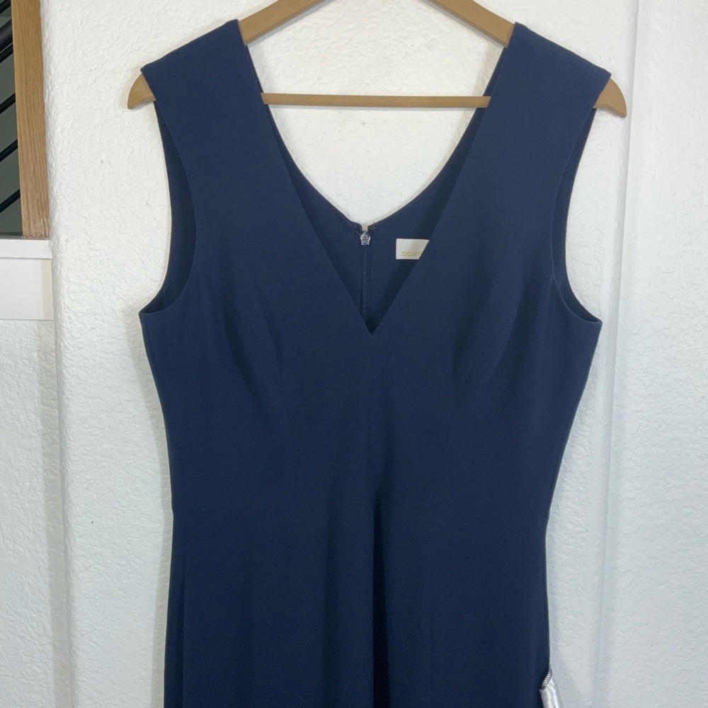 Dress the Population Sandra Plunge Crepe Trumpet Midnight Blue NWT Large - Picture 8 of 13